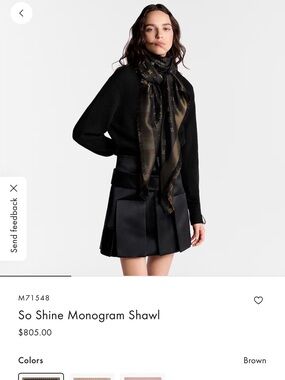 New Louis Vuitton So Shine Monogram Shawl